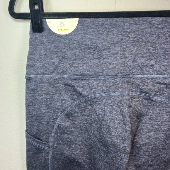 Offline By Aerie Womens The Hugger Hi-Rise Legging Navy Blue Heather NEW XL Long - Picture 14 of 15